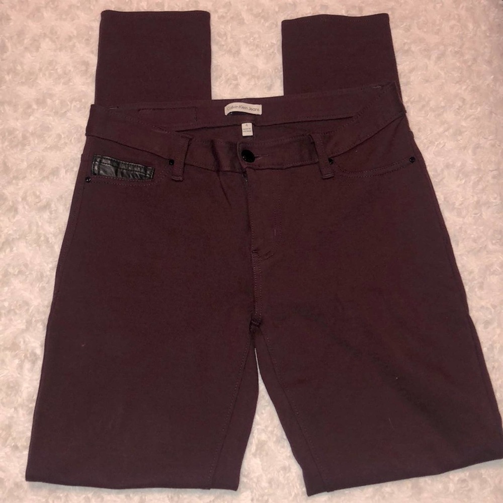 Calvin Klein Burgandy Stretchy Jeggings jeans size 4